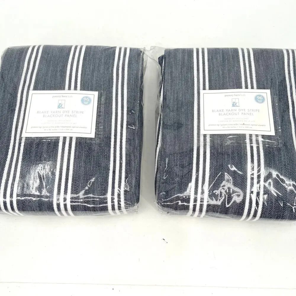 Pottery Barn Kids Blake Yarn dye Stripe Blackout Panel 44”x96”